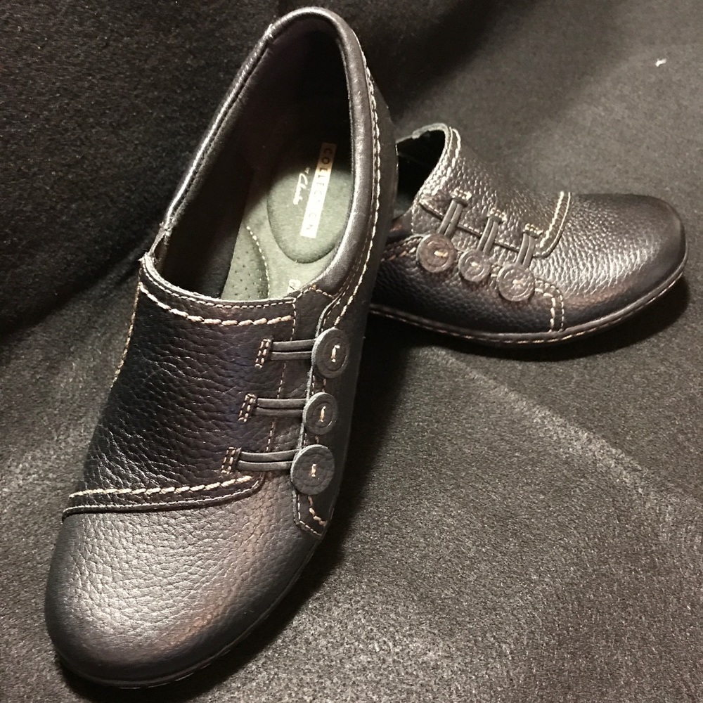 Clarks Ashland Effie size 7 Black Tumbled Leather